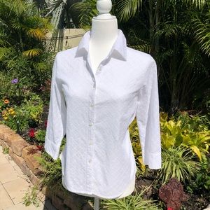 Charter Club Classic White Eyelet Blouse